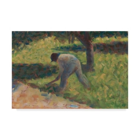Georges Pierre Seurat 'Peasant With A Hoe' Canvas Art,22x32